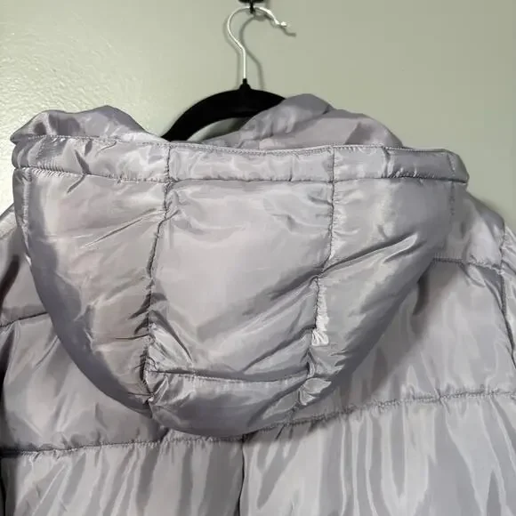 Ellos Silver Quilted Puffer Jacket Winter Coat - Size 18/20 - Women's Plus Size